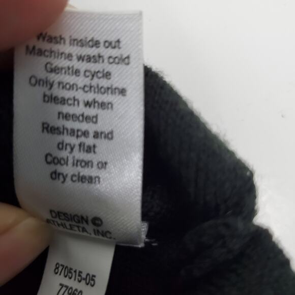 Athleta Women's XS Honeycomb Thermal Waffle Knit Sweater Dark Green/Black - Picture 6 of 8